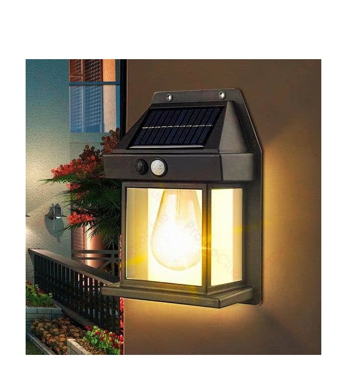 Solar Powered One Bulb Wall Lamp
