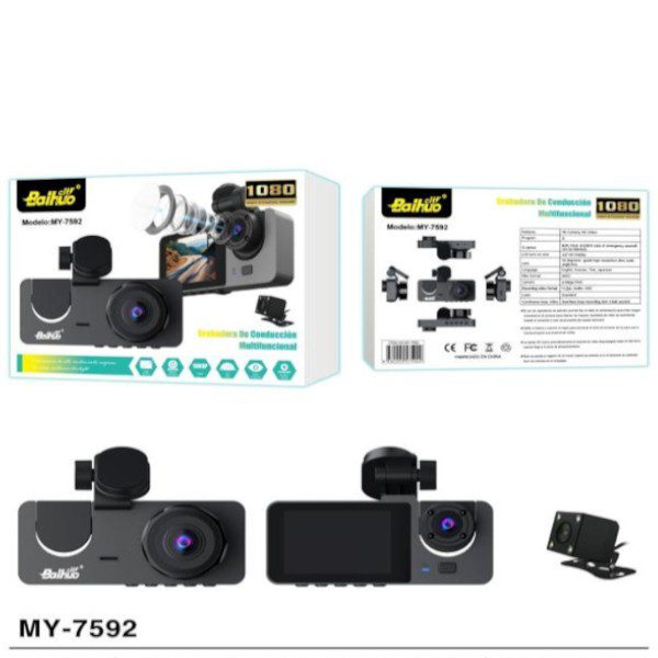 Baihuo MY-7592 1080p Dashboard Camera With Reverse Cam